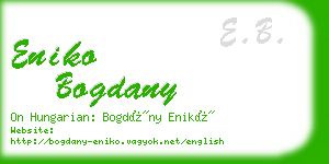 eniko bogdany business card